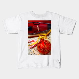 Red Christmas Ornament And Pocket Violin Kids T-Shirt